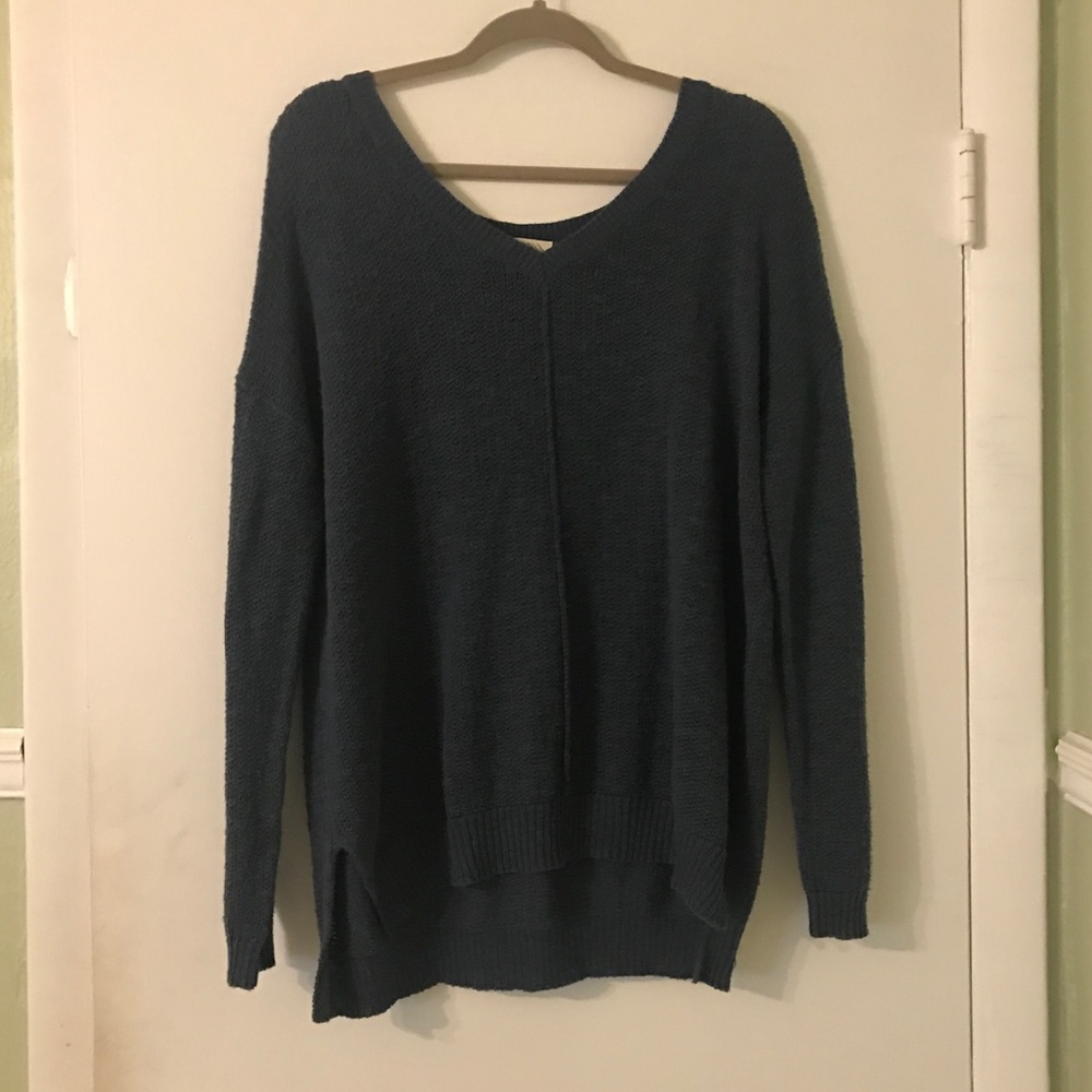 New Cozy Oversized Blue Knit Sweater